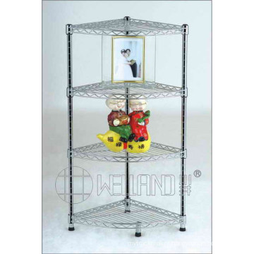 Chrome Metal Corner Wire Rack for Bath/Living Room (CJ-B1019)